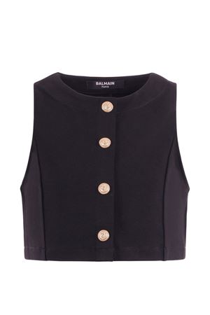 top in cotone nero BALMAIN PARIS KIDS | BY5A02J0371930